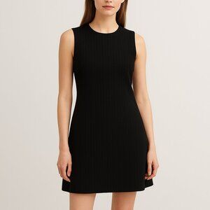 Vintage Whistles Black Mini Dress | Made in UK | 90s Minimalist A-Line